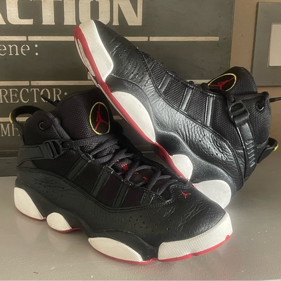 Nike Air Jordan 6 Rings Boys Size 3Y Black Athletic Shoes Sneakers 323432-063 - Picture 1 of 11